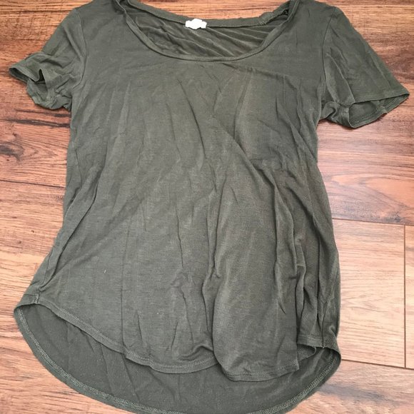Garage army green scoop neck tee - Picture 1 of 2